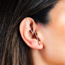 Thora Lightning Bolt Dangle Earrings-W - Image 2