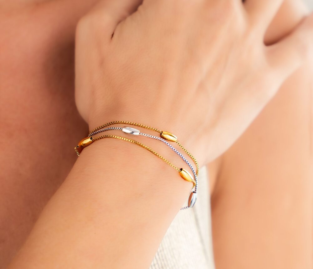 Lila Two-Tone Beaded Bracelet - Image 3