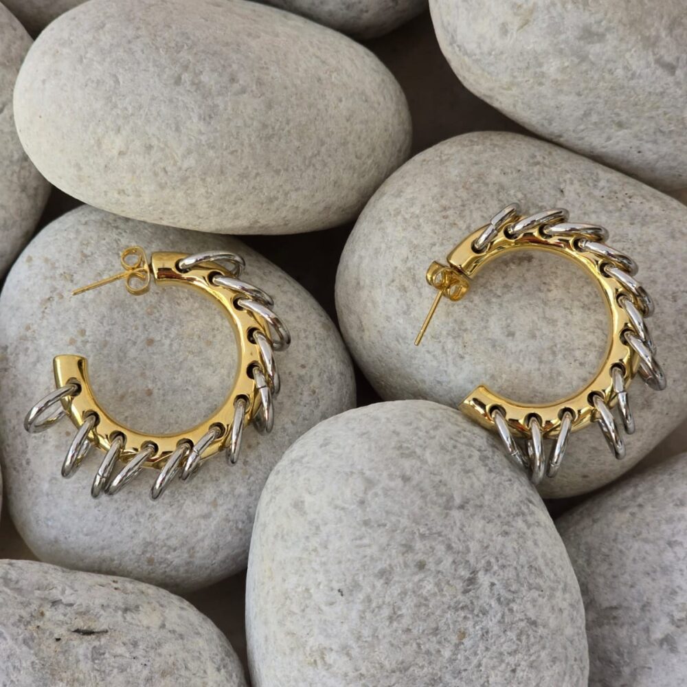 Leda Two-Tone Earrings - Image 5