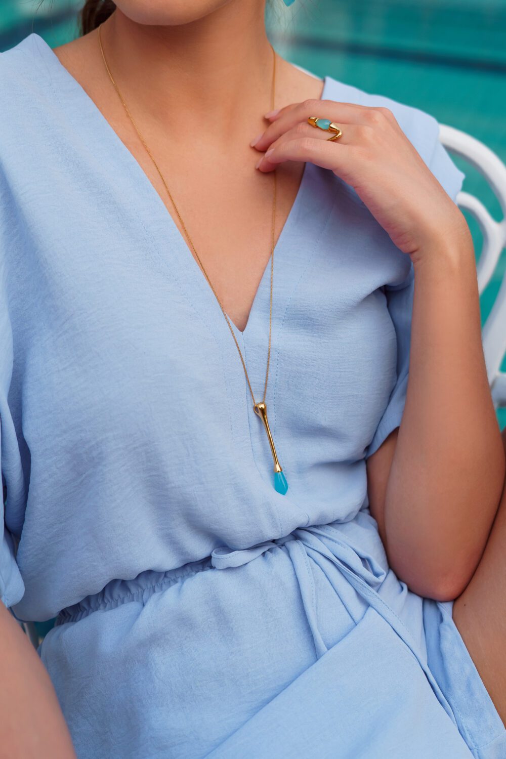 Aqua Drop Necklace - Image 3